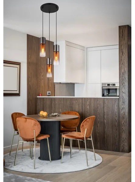 Globo 21000-3HG - Luster na lanku ANNIKA 3xE27/25W/230V čierna/medená