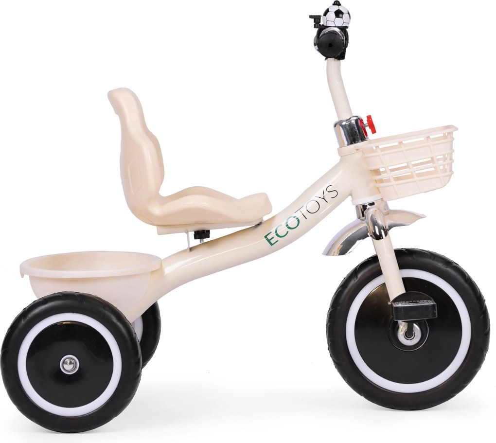 Detský trojkolový bicykel ECOTOYS od 12 mesiacov – EVA kolesá, košík, zvonček
