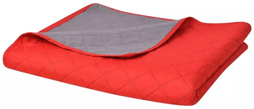 vidaXL Obojstranná posteľná prikrývka, červená a čierna, 170x210 cm