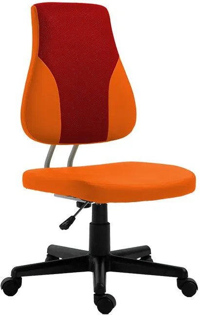 KONDELA Randal detská stolička na kolieskach oranžová / červená / čierna