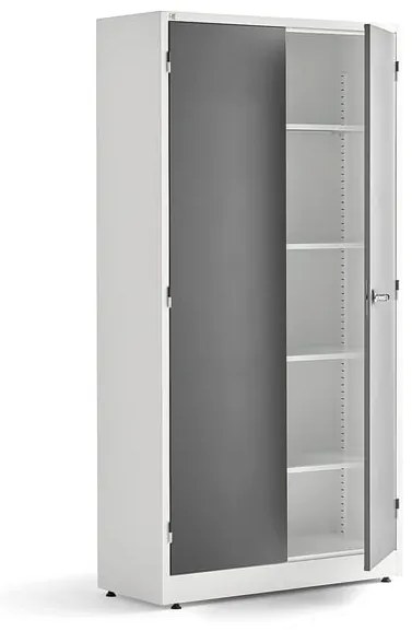 Kovová skriňa STYLE, 1900x1000x400 mm, tmavošedá/biela