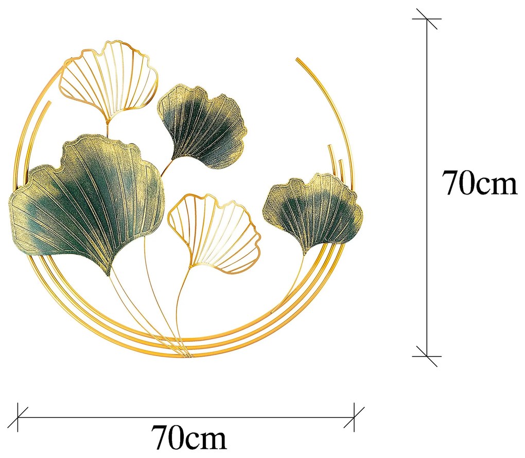 Nástenná kovová dekorácia Weifang zelená/zlatá