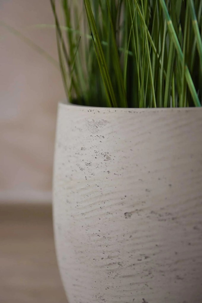 Moderný kvetináč RAFIOT, sklolaminát, výška 35 cm, béžový