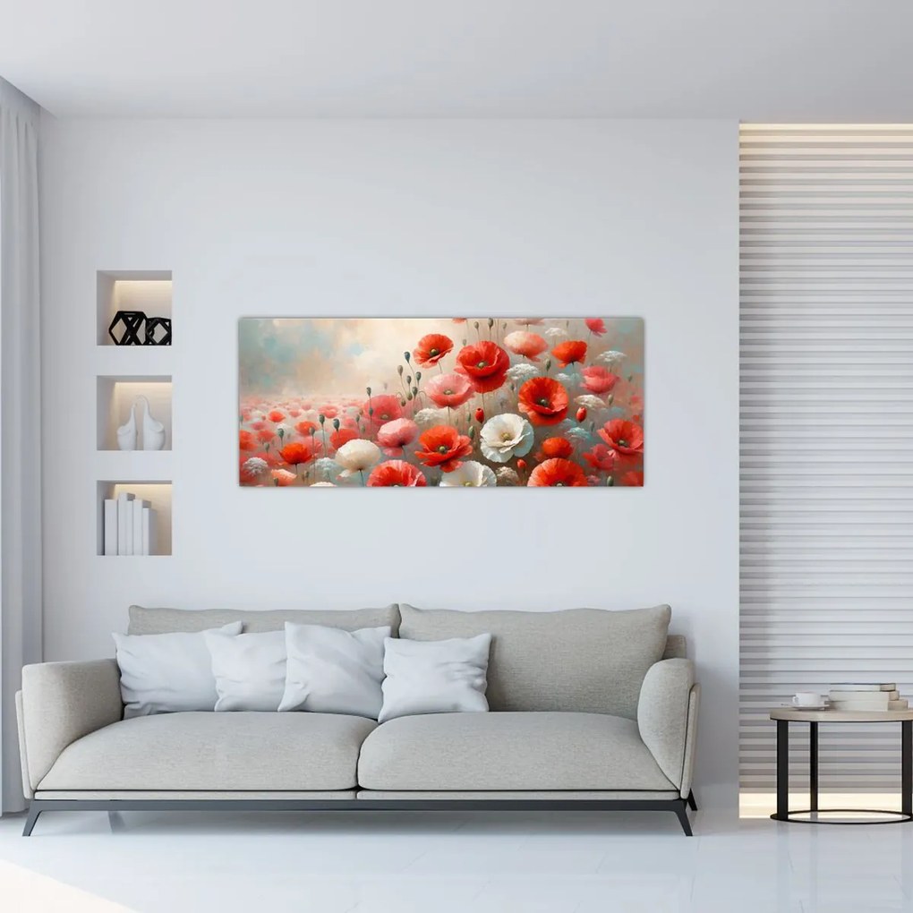 Obraz - Maľba vlčích makov (120x50 cm)