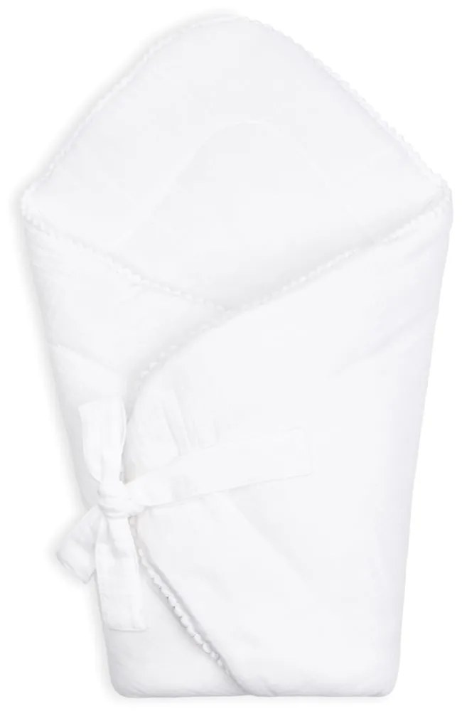 Mušelínová zavinovačka s lemováním bílá 70x70cm