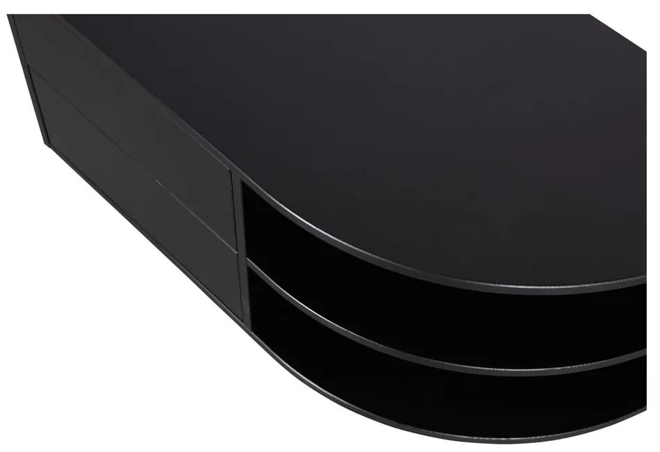 Čierny modulárny TV stolík z borovicového dreva 78x40 cm Finca – WOOOD