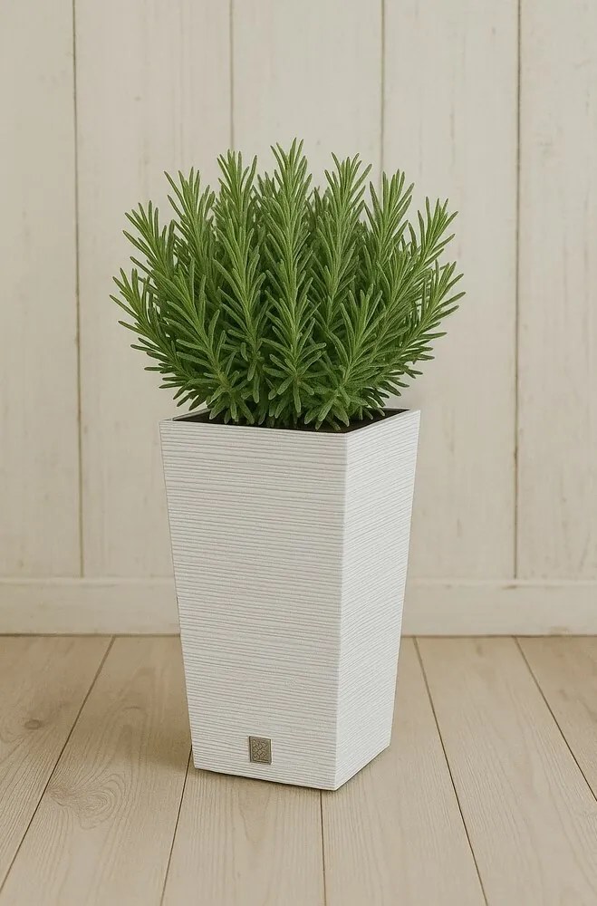 Kvetináč FURU SQUARE 24 cm, biely, 24 cm