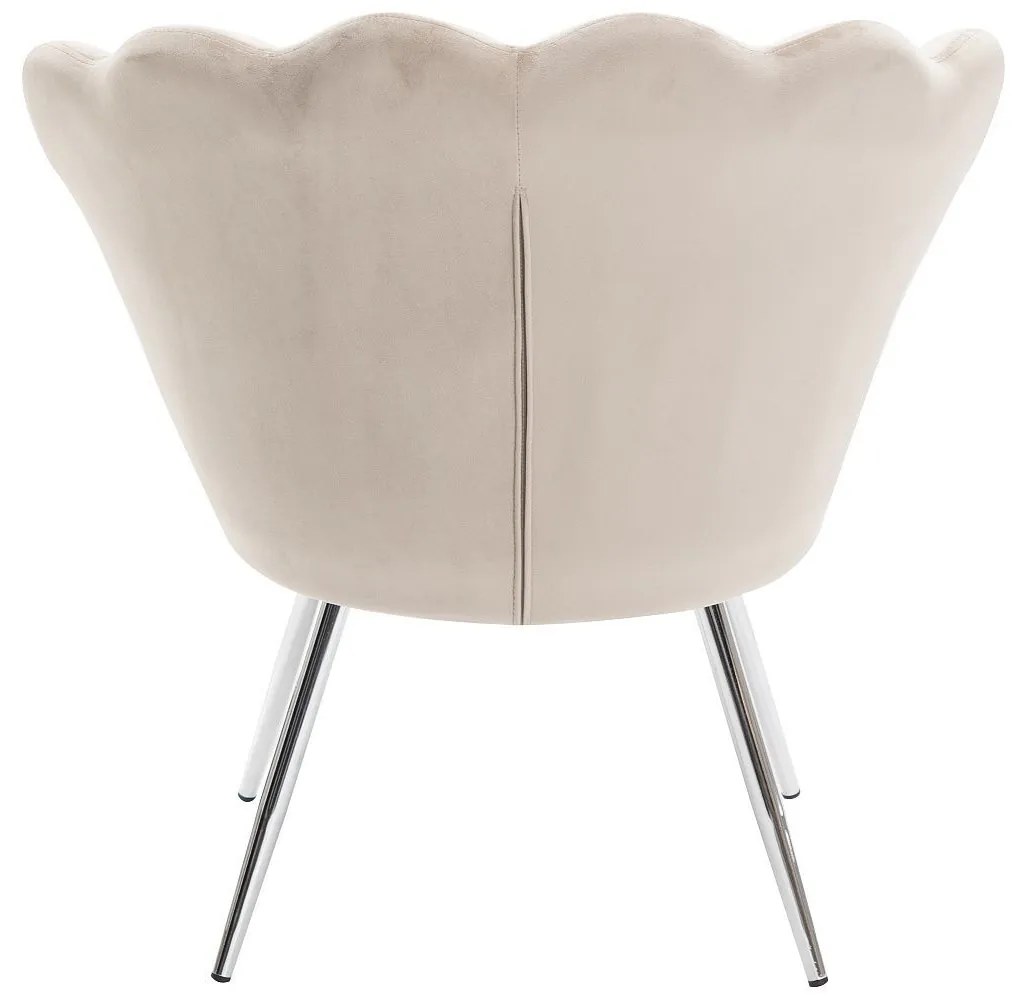LuxuryForm DESIGN Kreslo FREY VELUR so striebornými nohami - latte