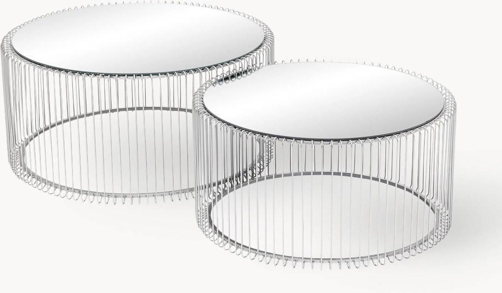 Konferenčné stolíky so sklenenou doskou Wire, 2 ks