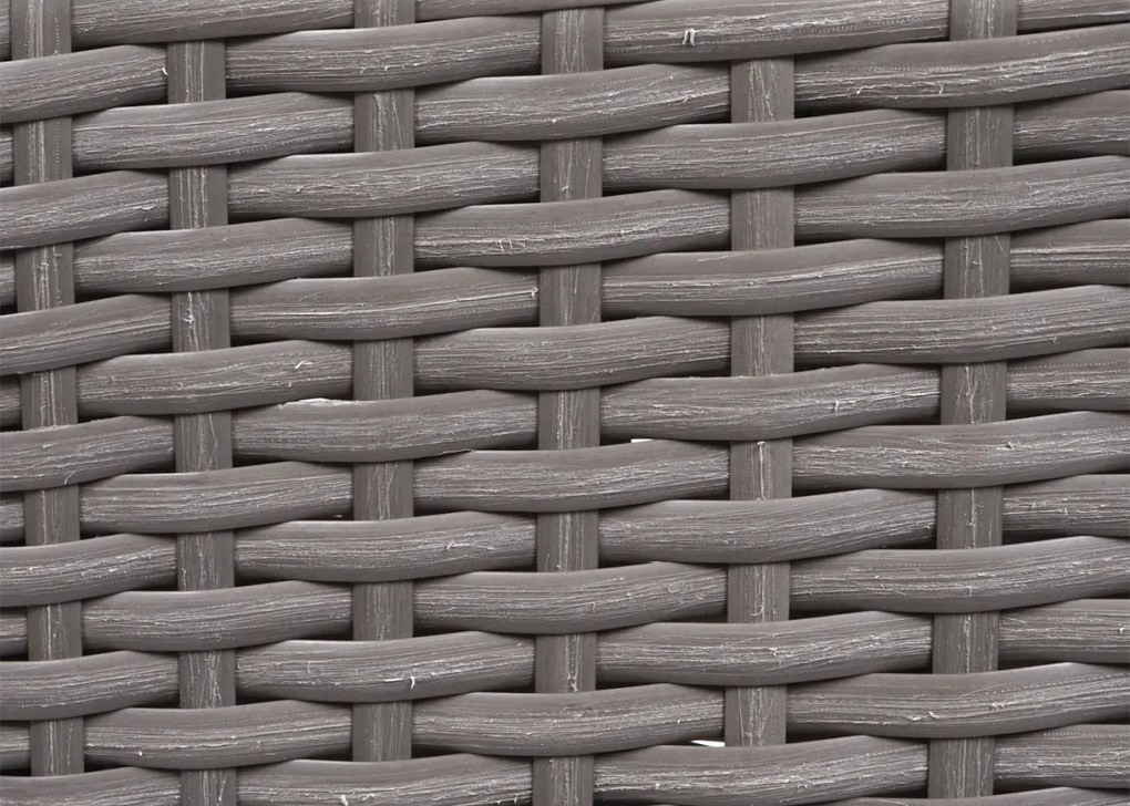 4x Stolička a stola HWC-G19, polyratan, 120x75cm - sivá, vankúše tmavosivá