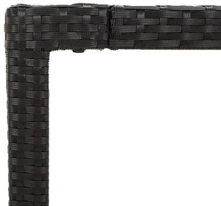 vidaXL Záhradný stôl so sklenenou doskou čierny 150x90x75 cm polyratan-