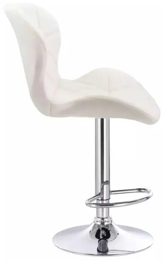 LuxuryForm DESIGN Barová stolička LIVIO VELUR na striebornom tanieri - biela