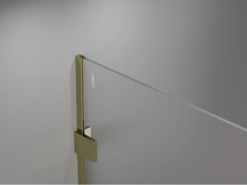 Mexen Lunar sprchová stena ľavá 80 x 200 cm, 8mm číre sklo, zlatá lesklá, 830-080-000-50-00-L