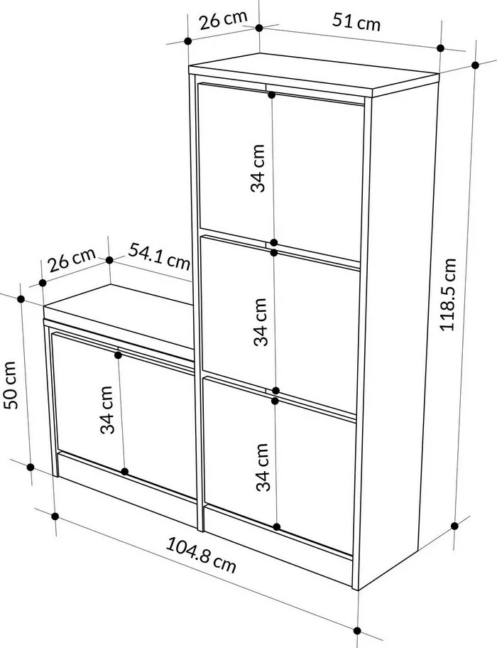 Skrinka na topánky Dude White