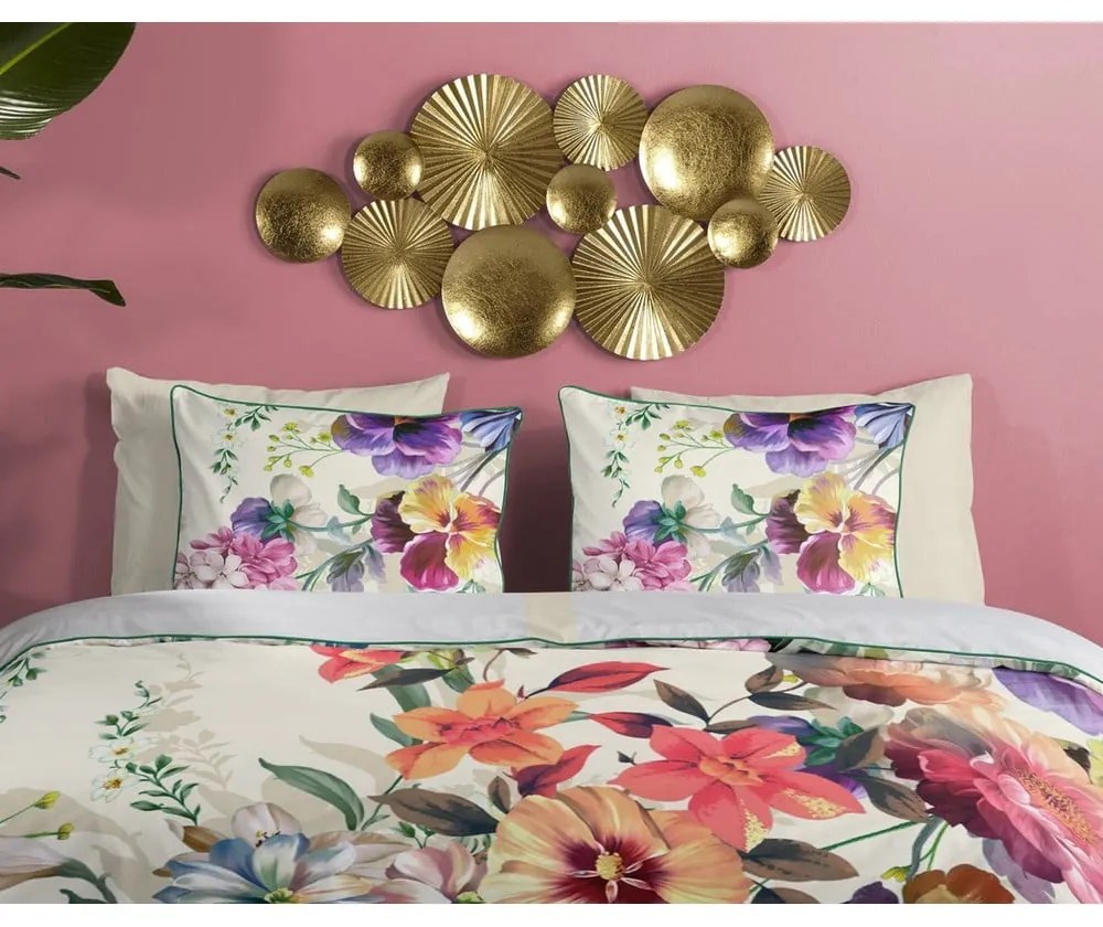 Obliečky na jednolôžko z organickej bavlny Descanso Flower Garden, 140 x 220 cm