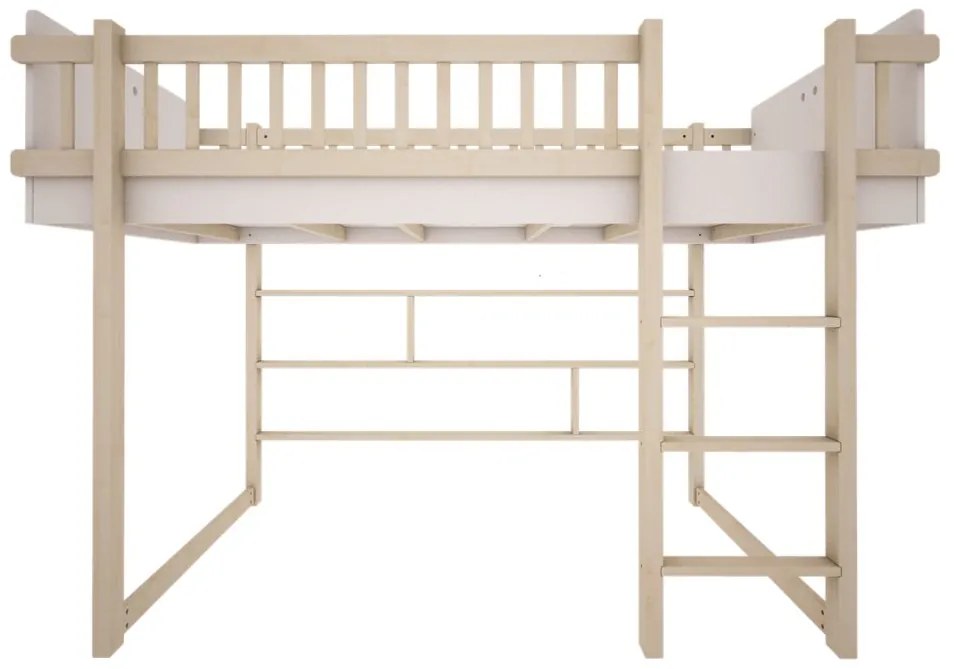 Detská zvýšená posteľ BASIC s rebríkom 90x200 cm