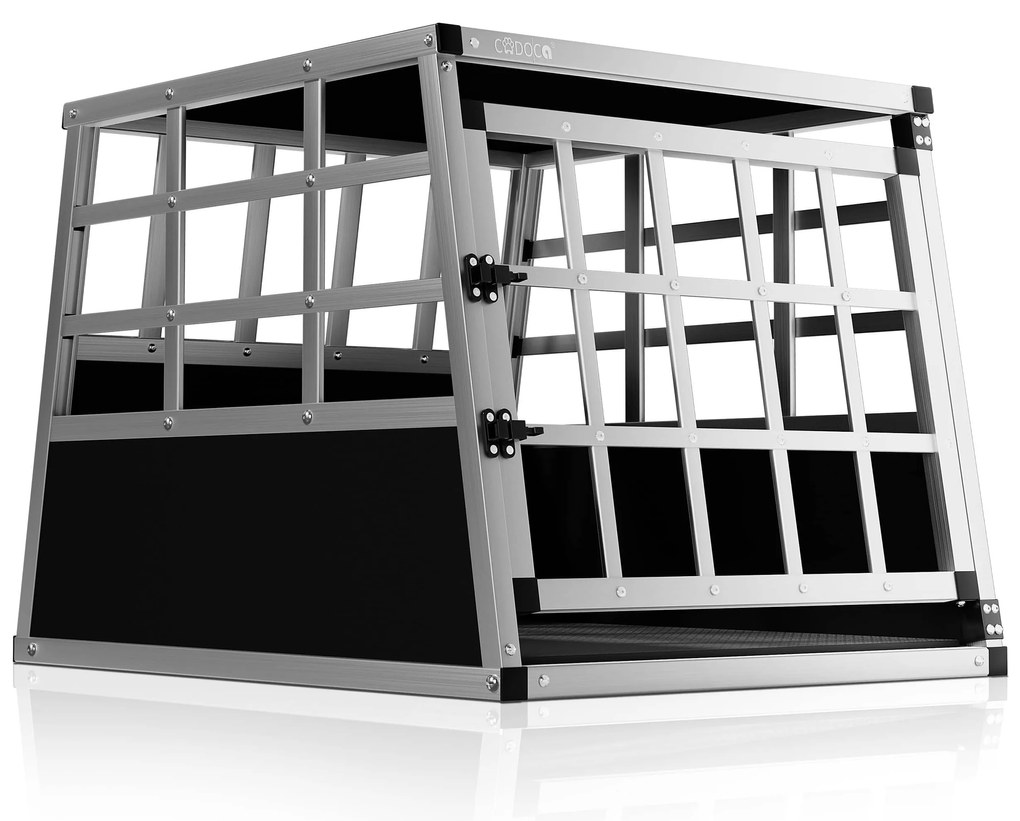 Cadoca Prepravka pre psa BRUNO, 66x90x72cm, strieborná/čierna