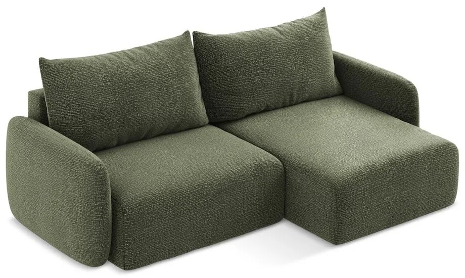 Zelená rozkladacia/s úložným priestorom rohová pohovka (pravý roh) Kalena – Makamii