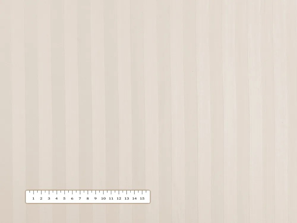 Biante Damaškový behúň na stôl Atlas Grádl DM-016 Krémový - pásiky 2 cm 20x120 cm