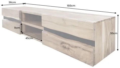 TV-skrinka 43706 Amazonas 160cm Drevo Acacia  - Komfort-nábytok