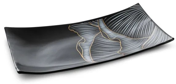 Dekoračný tanier PEONIA 1 2 čierny / popolový