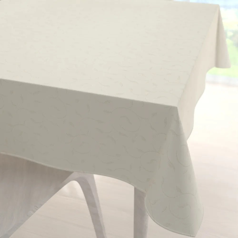 Biante Teflónový štvorcový obrus TF-026 Popínavé lístky - smotanový 70x70 cm