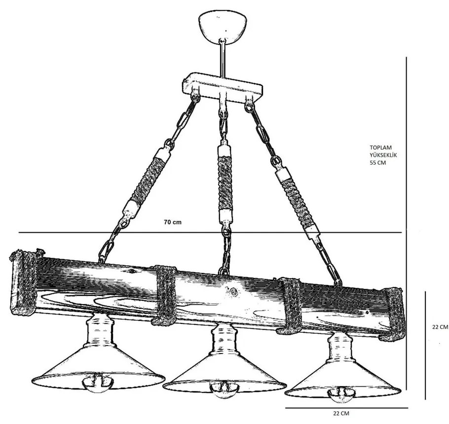 Svetlohnedé závesné svietidlo s kovovým tienidlom Kütük Yanık – Opviq lights