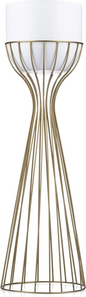 KOVOVÝ KVETINÁČ SO STOJANOM GLAM 68X20 CM BIELA/ZLATÁ