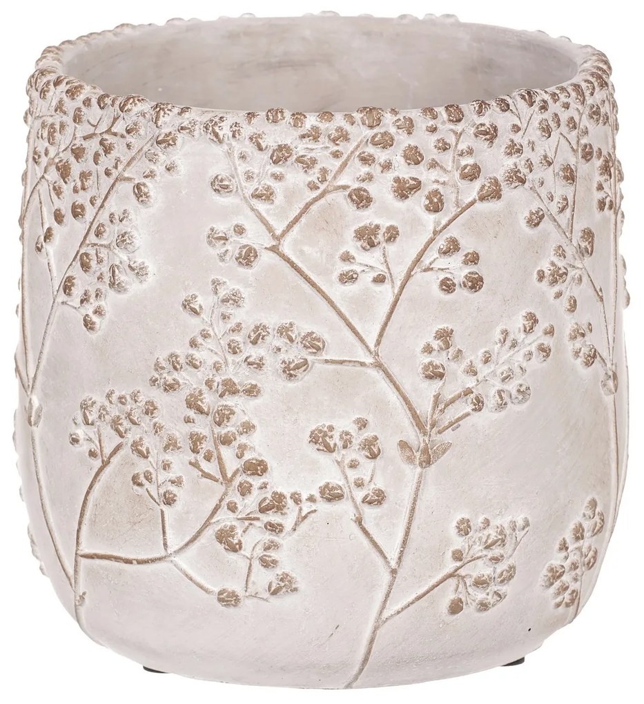 Betónový obal s dekorom gypsophily, 20 x 19 x 20 cm