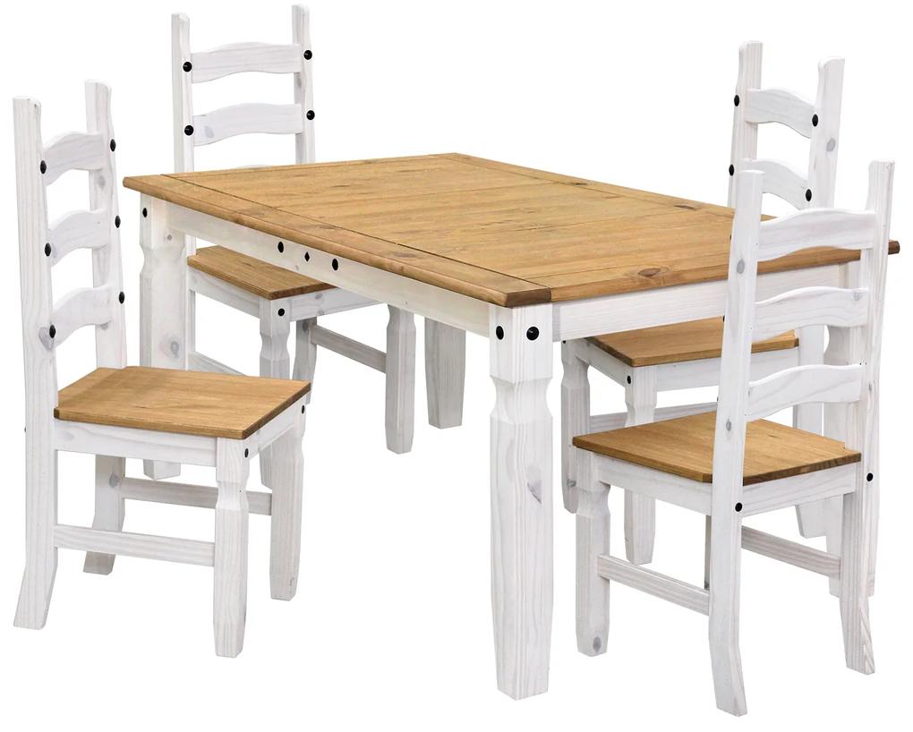 Jedálenský stôl CORONA 16110B + 4 stoličky CORONA 160204B