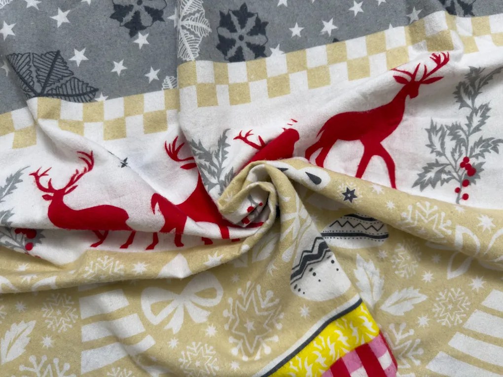 Flanelové obliečky CHRISTMAS TIME farebné Rozmer obliečky: 70 x 90 cm | 140 x 200 cm