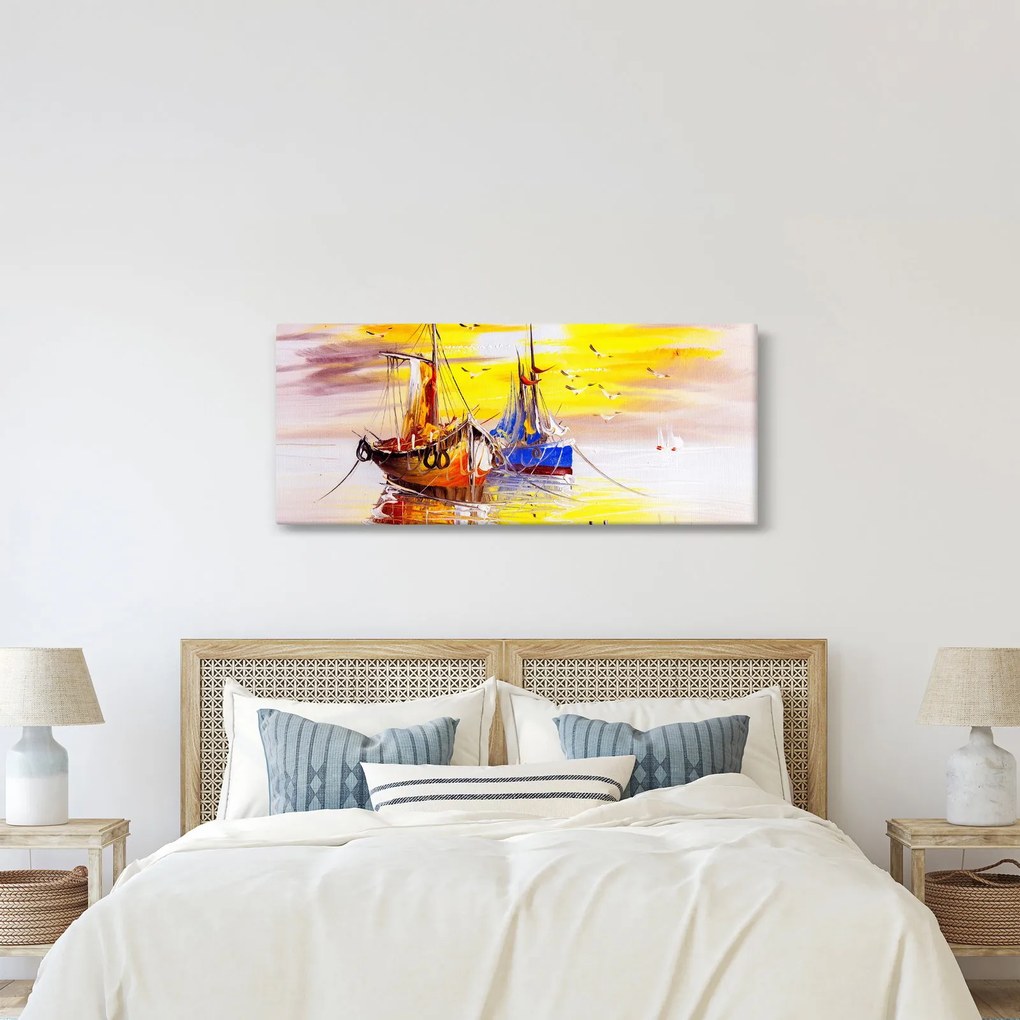 Obraz - Maľba loďou (120x50 cm)