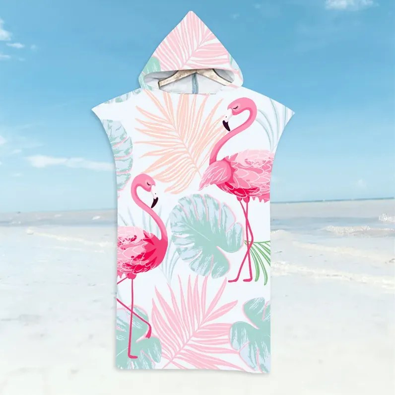 Plážové pončo FLAMINGO rodinná sada 2 ks, farebná