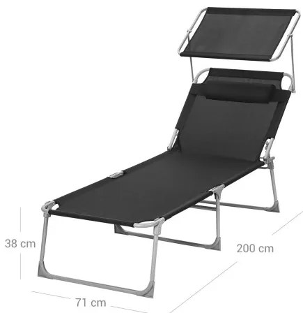 Záhradné lehátko B34GCB22BK čierne
