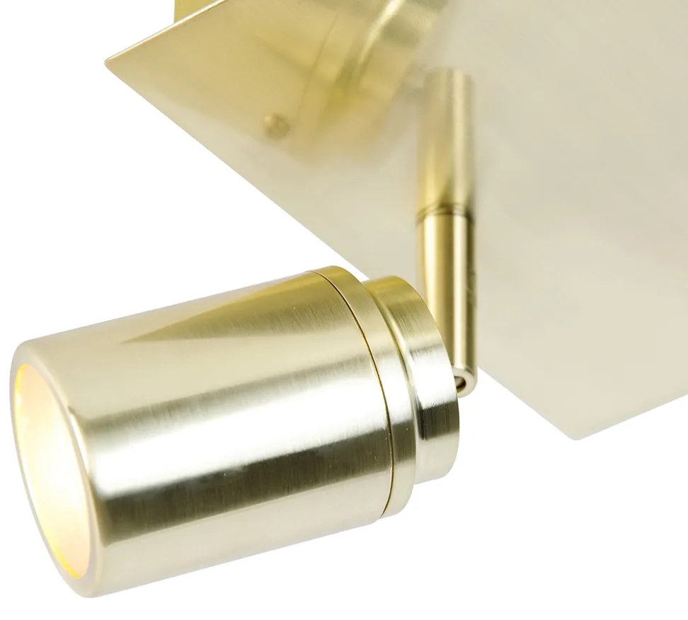 Moderné kúpeľňové bodové svietidlo mosadzné štvorcové 2-žiarovkové IP44 - Ducha