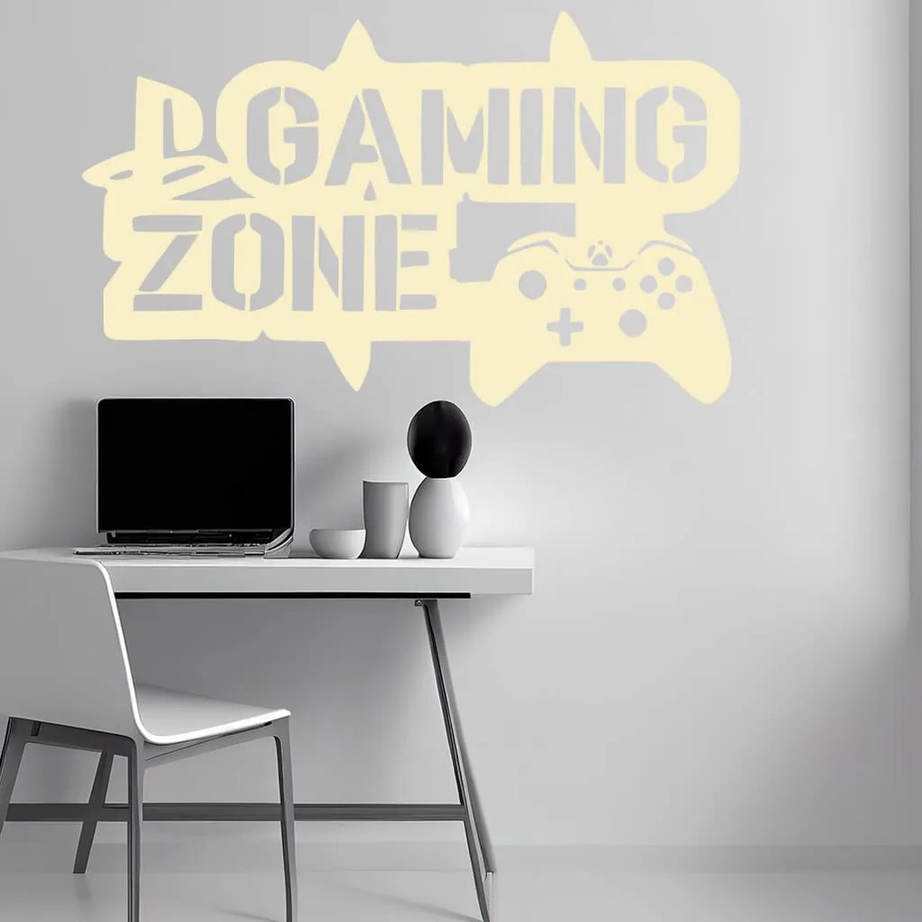 Veselá Stena Samolepka Gaming zone Farba: hnědá, Veľkosť: 40 x 24 cm