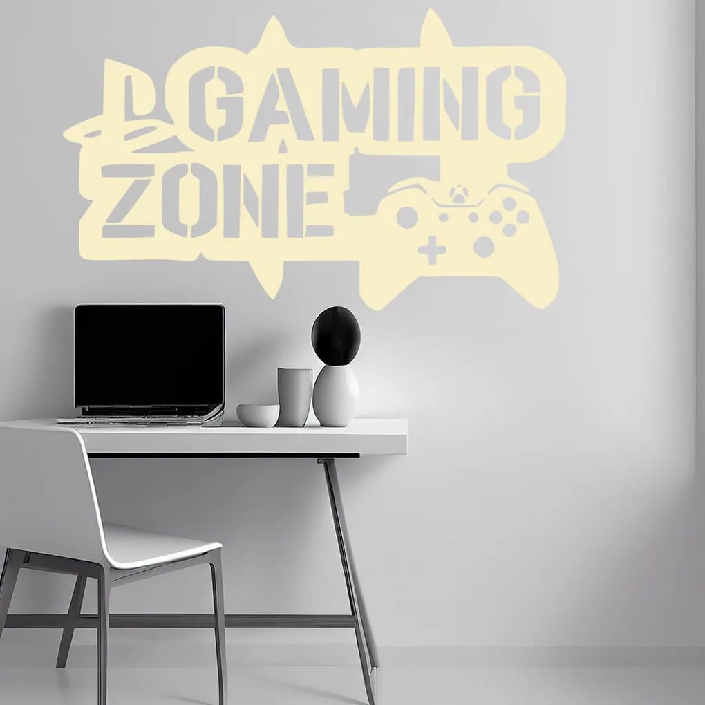 Veselá Stena Samolepka na stenu na stenu Gaming zone Farba: černá