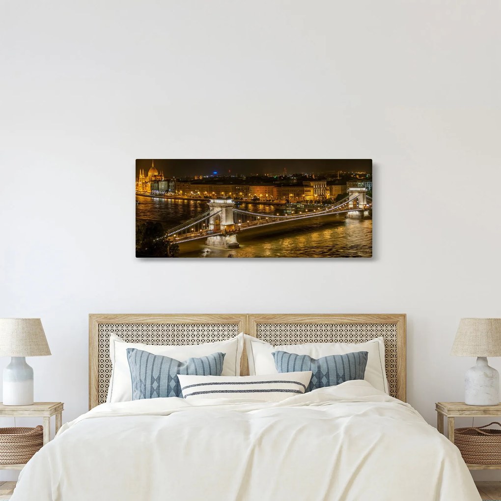 Obraz nočného mesta (120x50 cm)
