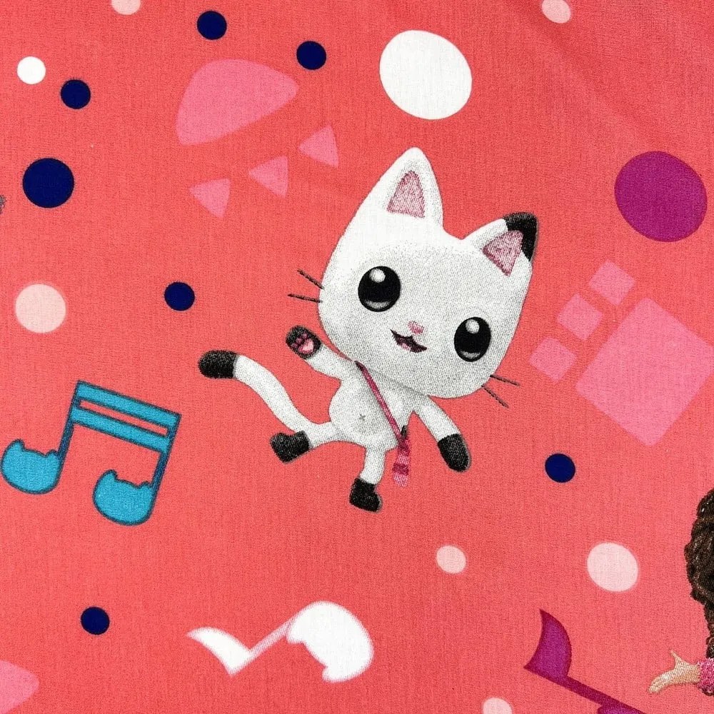Napínacia bavlnená detská plachta na jednolôžko 90x200 cm Gabby's Dollhouse – Jerry Fabrics