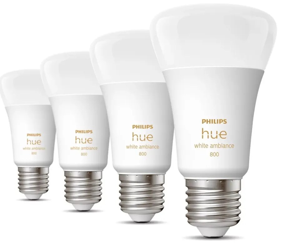 LED inteligentné žiarovky v súprave 4 ks E27, 9 W White ambiance – Philips Hue