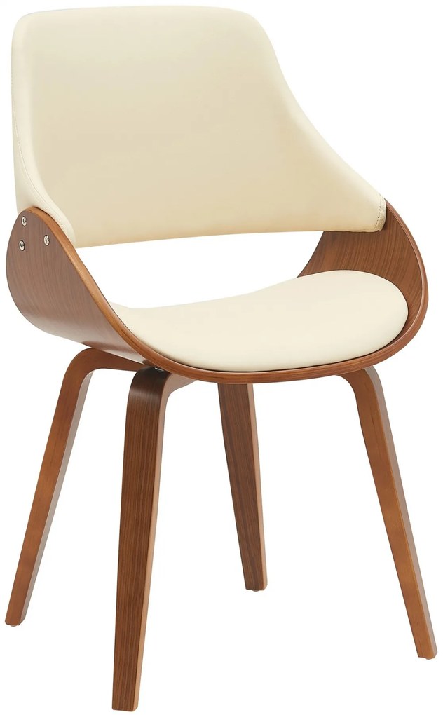 Jedálenská stolička Vangale - koženka - Orech / Krémová