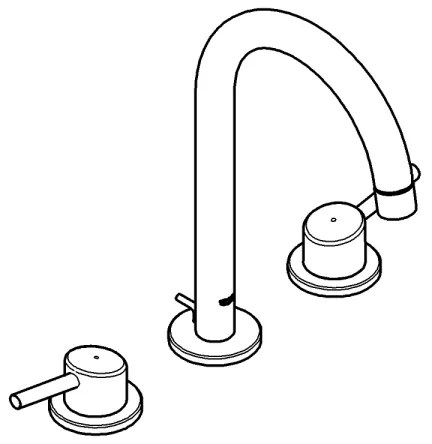 GROHE 20216001 - Umývadlová trojotvorová batéria CONCETTO DN 15 veľkosť L chróm