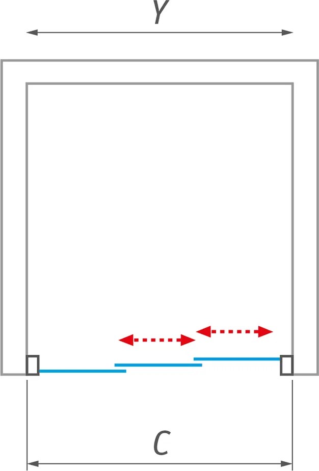 Roth Posuvné sprchové dvere CI D3L / CI D3R - bez vaničky ROTH-Variant: šírka: 90 cm, orientácia: Ľavá (dvere sa posúvajú zprava doľava) - (CI D3L/90…