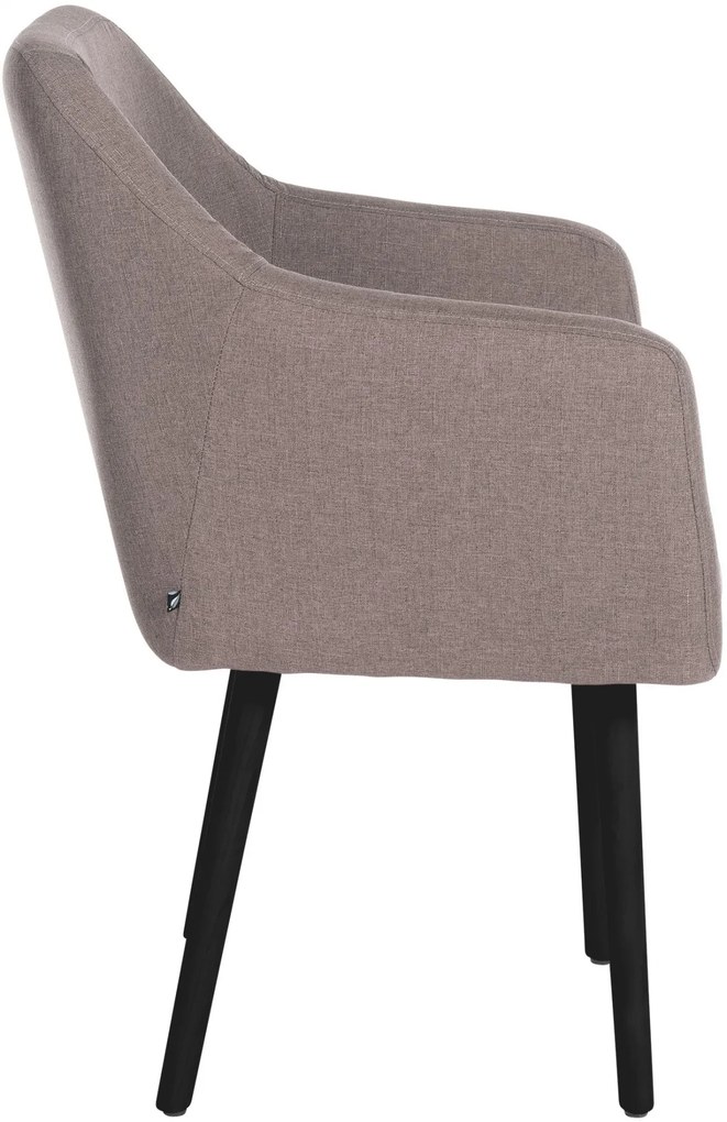 Jedálenská stolička Utrecht - látka, nohy čierne - Sivo-hnedá (Taupe)