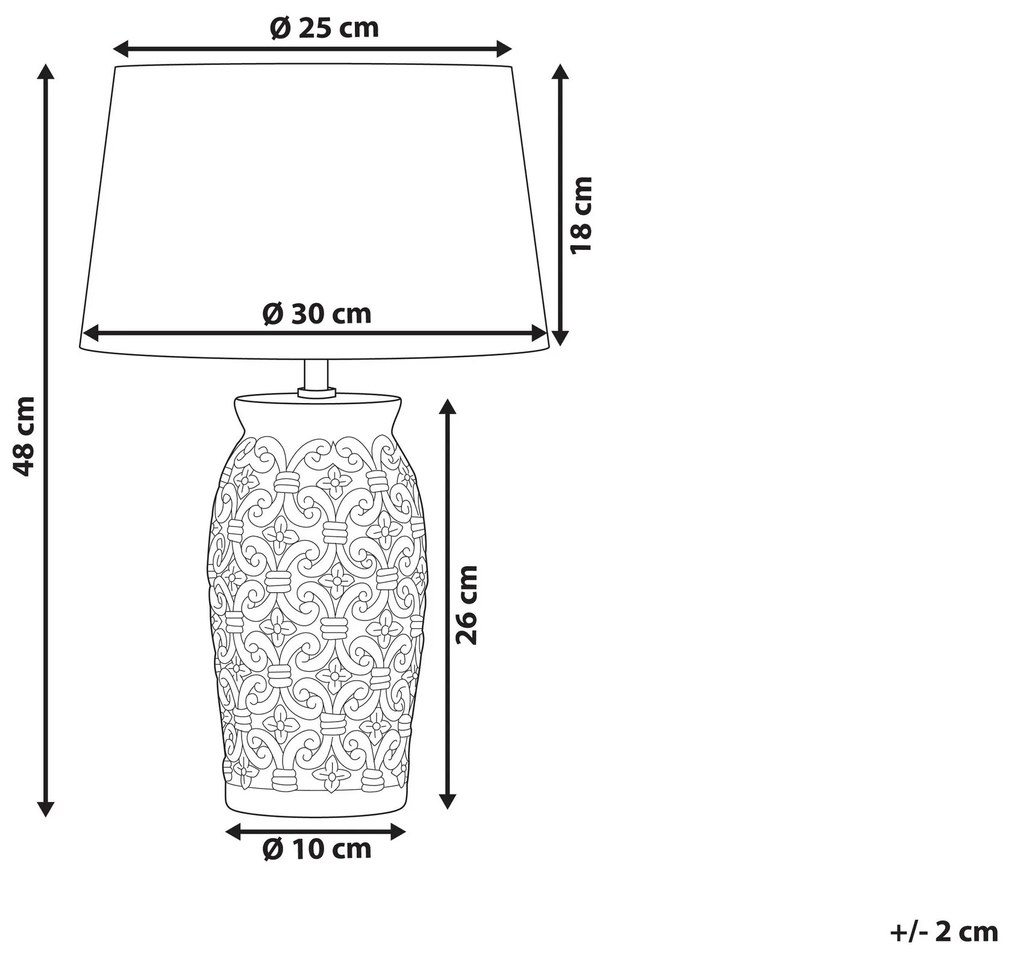 Keramická stolná lampa sivá KHOPER Beliani