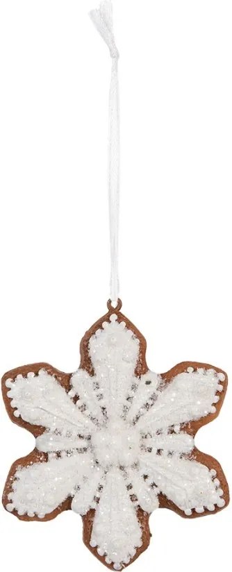 Závesná dekorácia perníková vločka Frosted Ginger - 9*1*10 cm