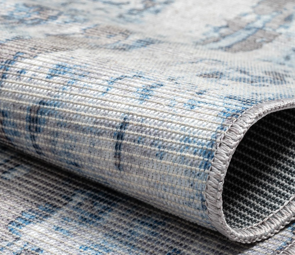 My Flair, Kusový koberec Avery blau/grau – na von aj na doma, 160x230, modrá, chodba / predsieň