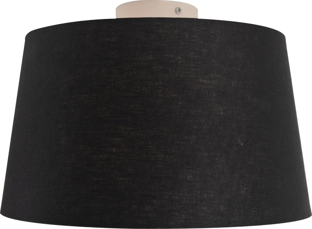 Moderné stropné svietidlo biele s čiernym tienidlom 35 cm - Combi