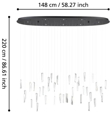 Eglo 390349 - LED Stmievateľný luster na lanku SARDENARA 8xLED/4,2W/230V 3000K
