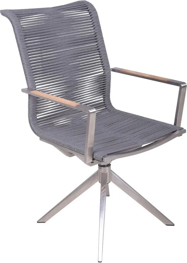 Sivá kovová záhradná stolička Rubiera – Garden Pleasure